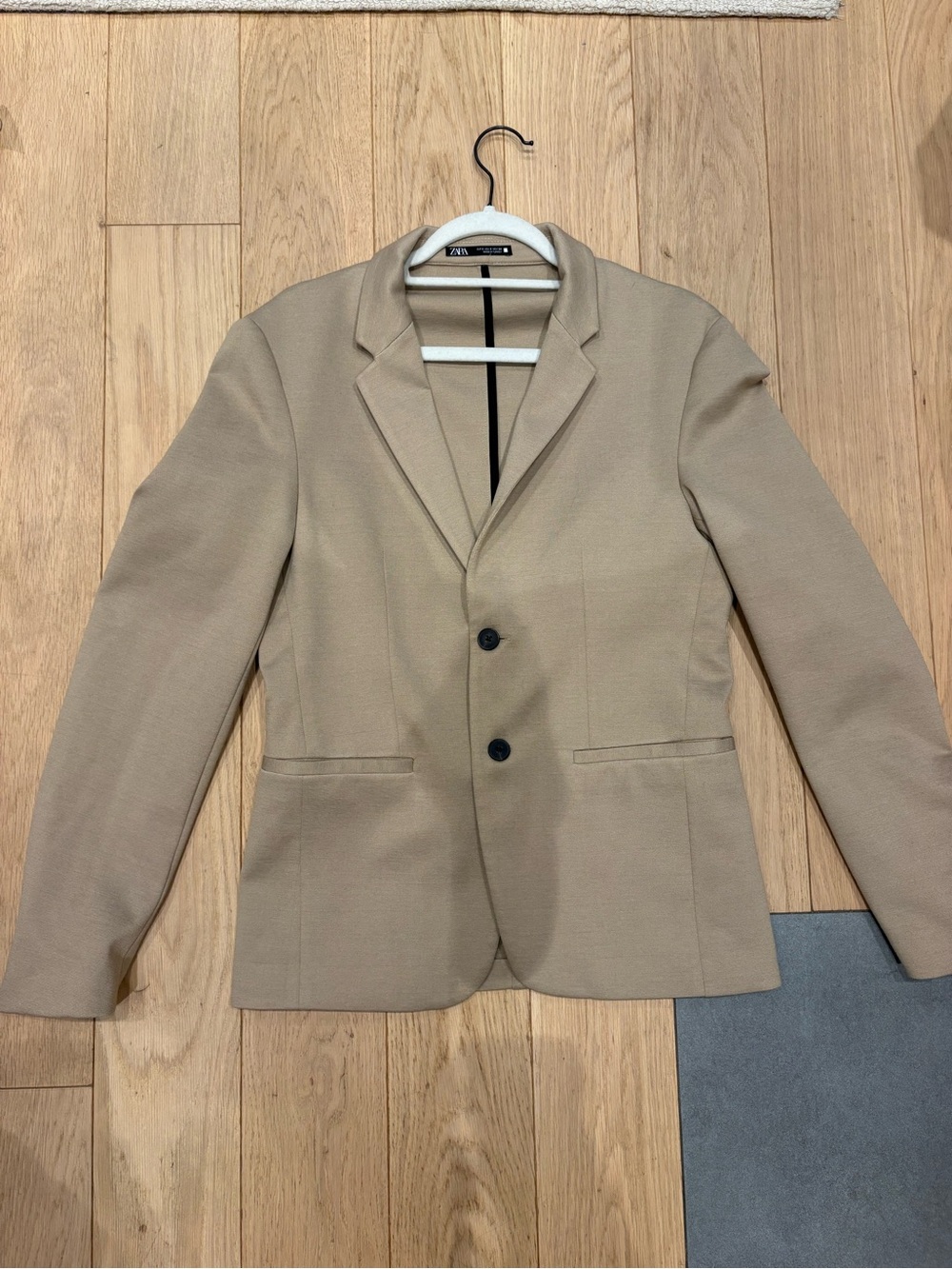 Zara Knit Tan Tailored Blazer